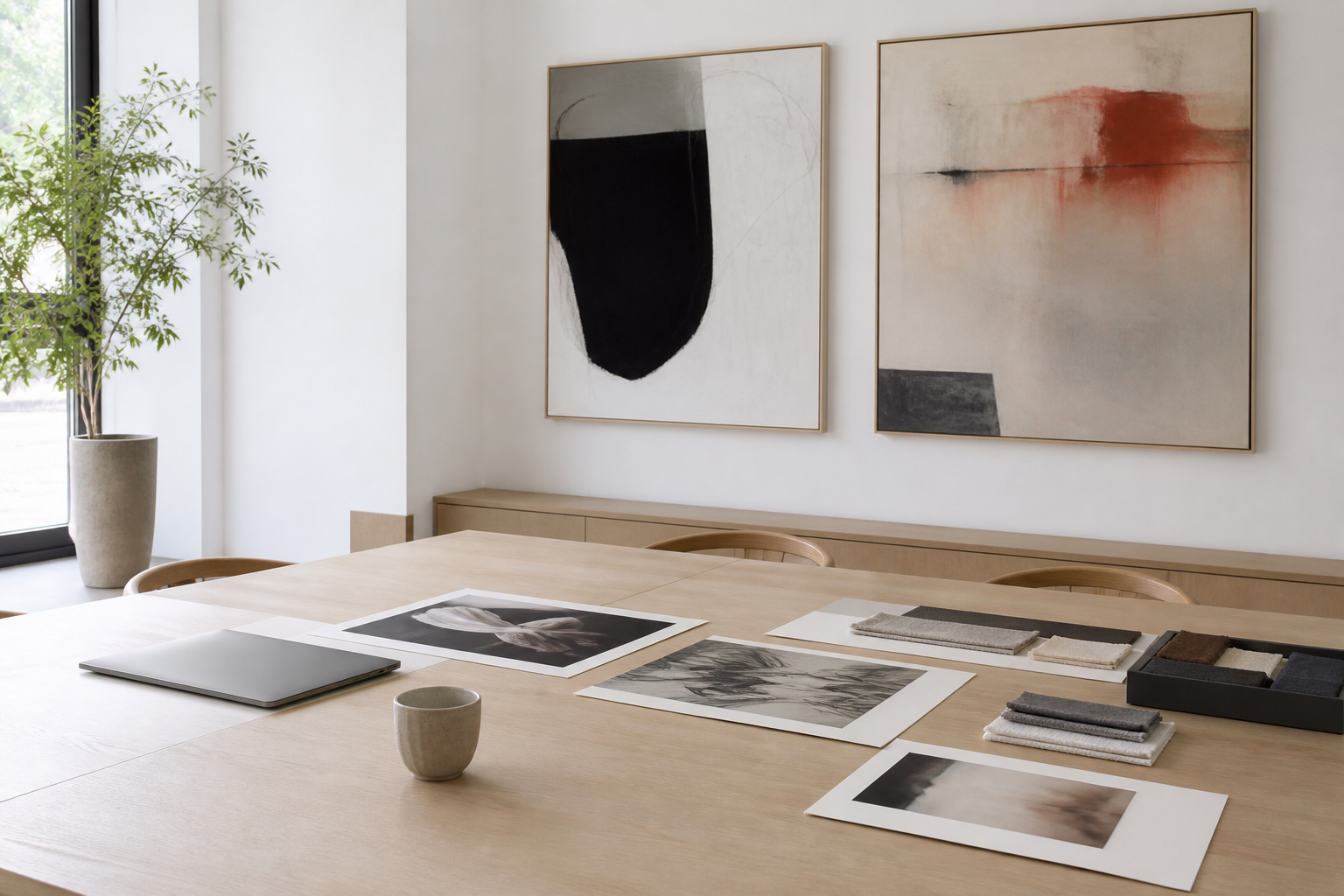 Contemporary works in a Copenhagen interior